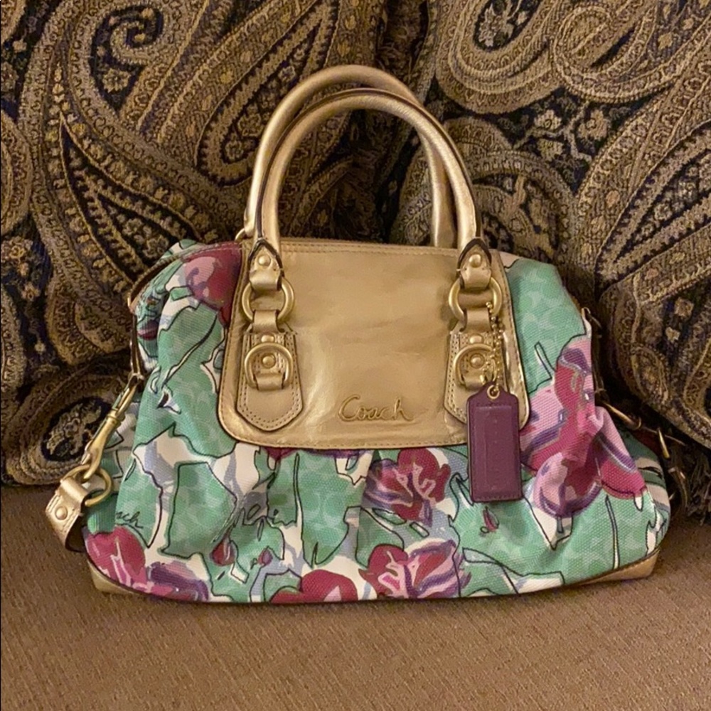 Coach floral shoulder bag
